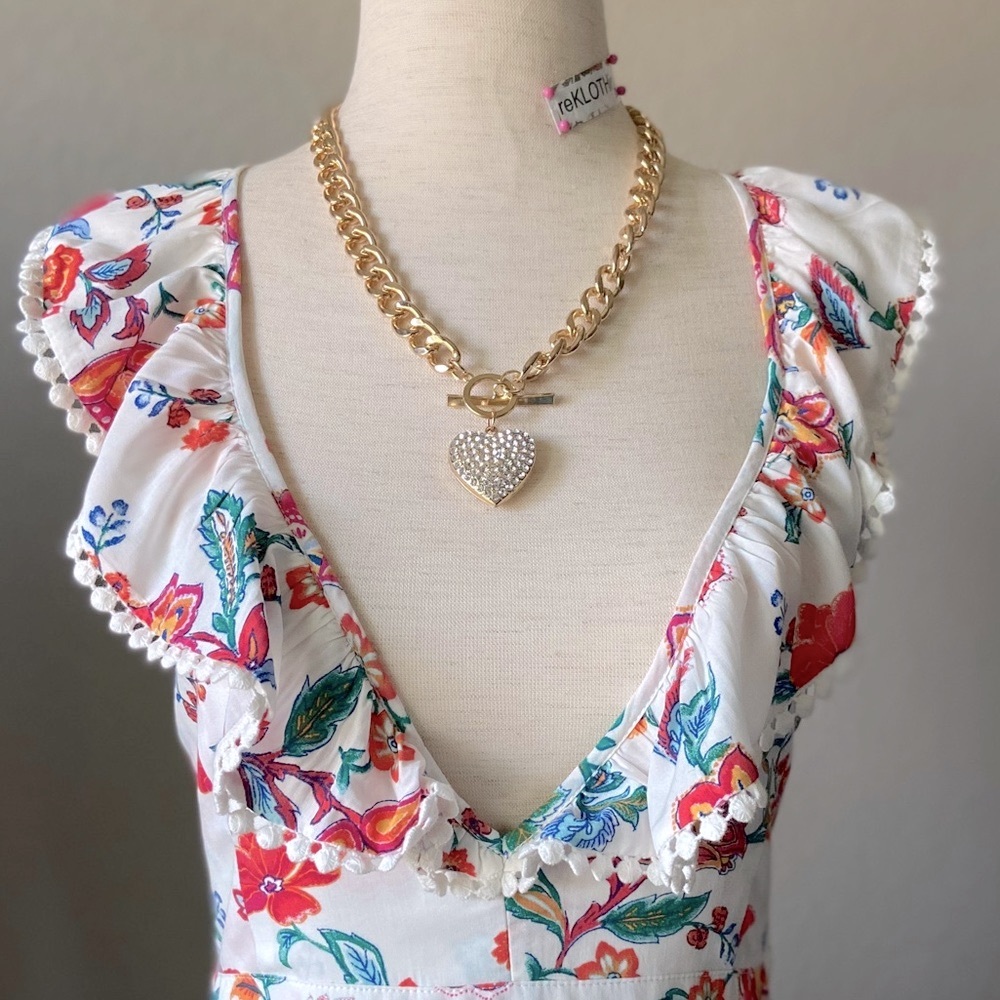 🛍FOREVER 21 Floral Ruffle-trimmed Dress Open-back - Picture 4 of 11